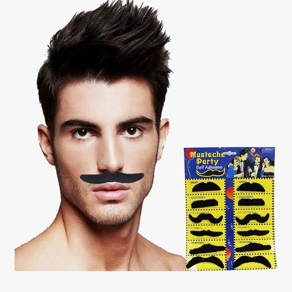 Self Adhesive Mustache Set 2 Pks Of 6 - Picture 2 of 5